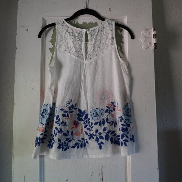 Skies are Blue sleeveless Embroidered Blouse top - Picture 2 of 8